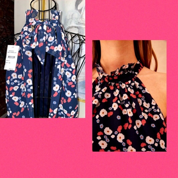 KEEPSAKE THE LABEL "CHARMED GOWN"~NAVY VERSAILLES~BLUE FLORAL~SMALL - Picture 2 of 6